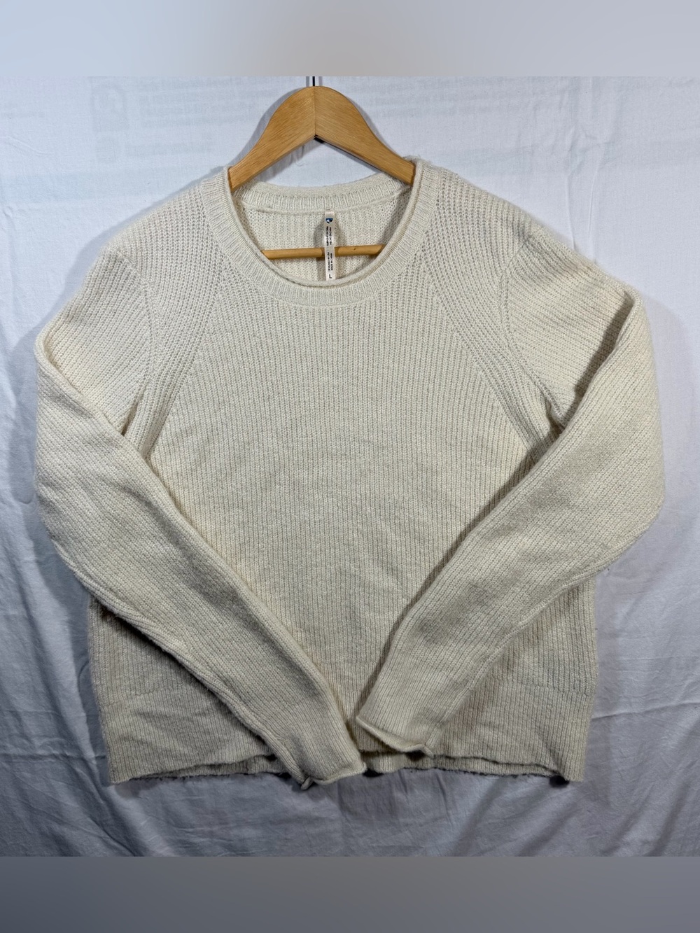 Kuhl Cream Knit Long Sleeve Crew Neck Sweater Women's Size Large